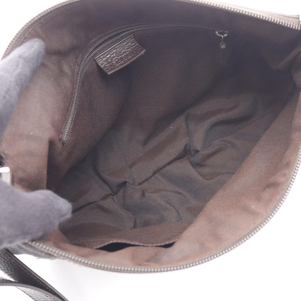Gucci Shoulder Bag GG Pattern Brown Dark Canvas Leather Abbey — view 3