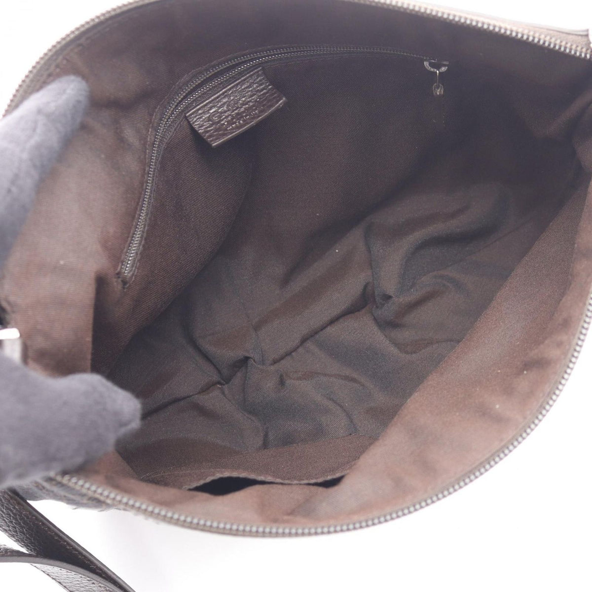 Gucci Shoulder Bag GG Pattern Brown Dark Canvas Leather Abbey — view 3