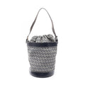 Fendi Shoulder Bag Zucchino Navy Ivory Canvas Leather