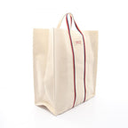 Gucci Tote Bag Ouroboros Ivory Navy Red Canvas Square — view 2