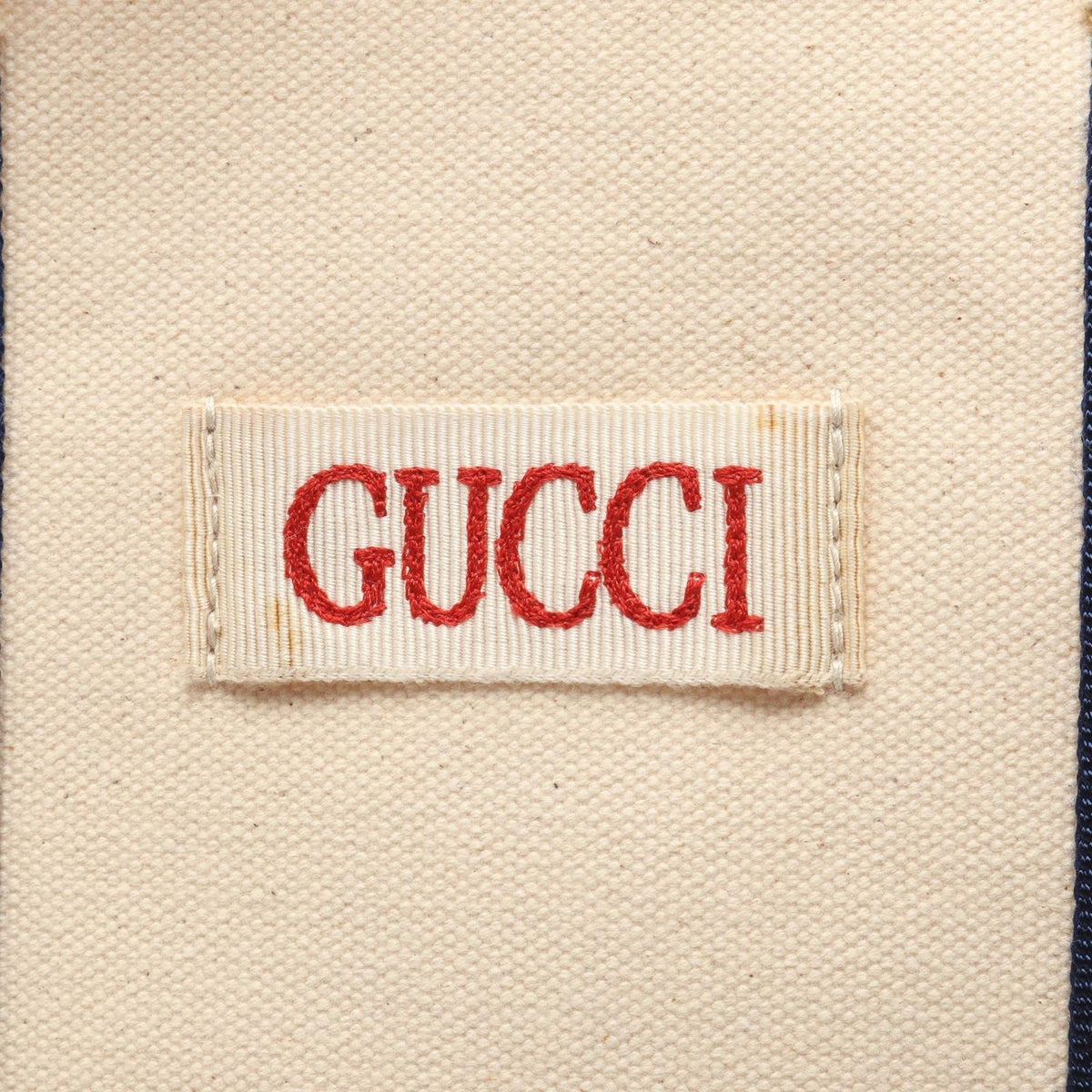Gucci Tote Bag Ouroboros Ivory Navy Red Canvas Square — view 4