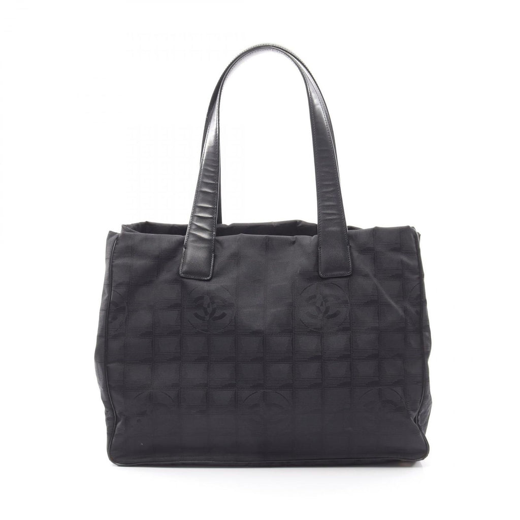 Chanel Tote Bag New Travel Line MM Black Leather MM