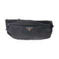 Prada Tessuto Black Silver Nylon Belt Bag