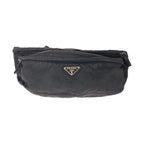 Prada Tessuto Black Silver Nylon Belt Bag