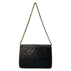 Chanel Shoulder Bag Quilted Black Chain Gold Push Lock Flap Lambskin — view 3