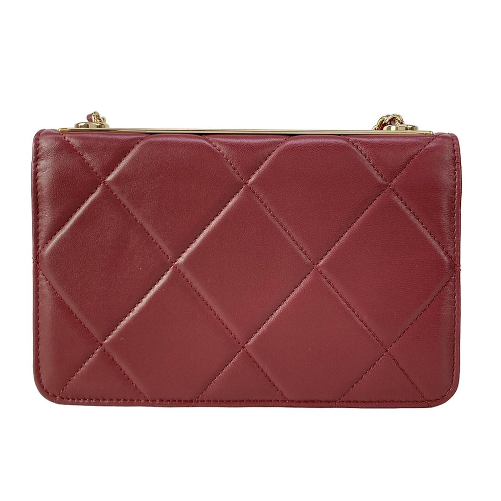 Chanel Wallet Quilted Trendy CC Bordeaux Chain Gold Lambskin Shoulder Bag — view 2