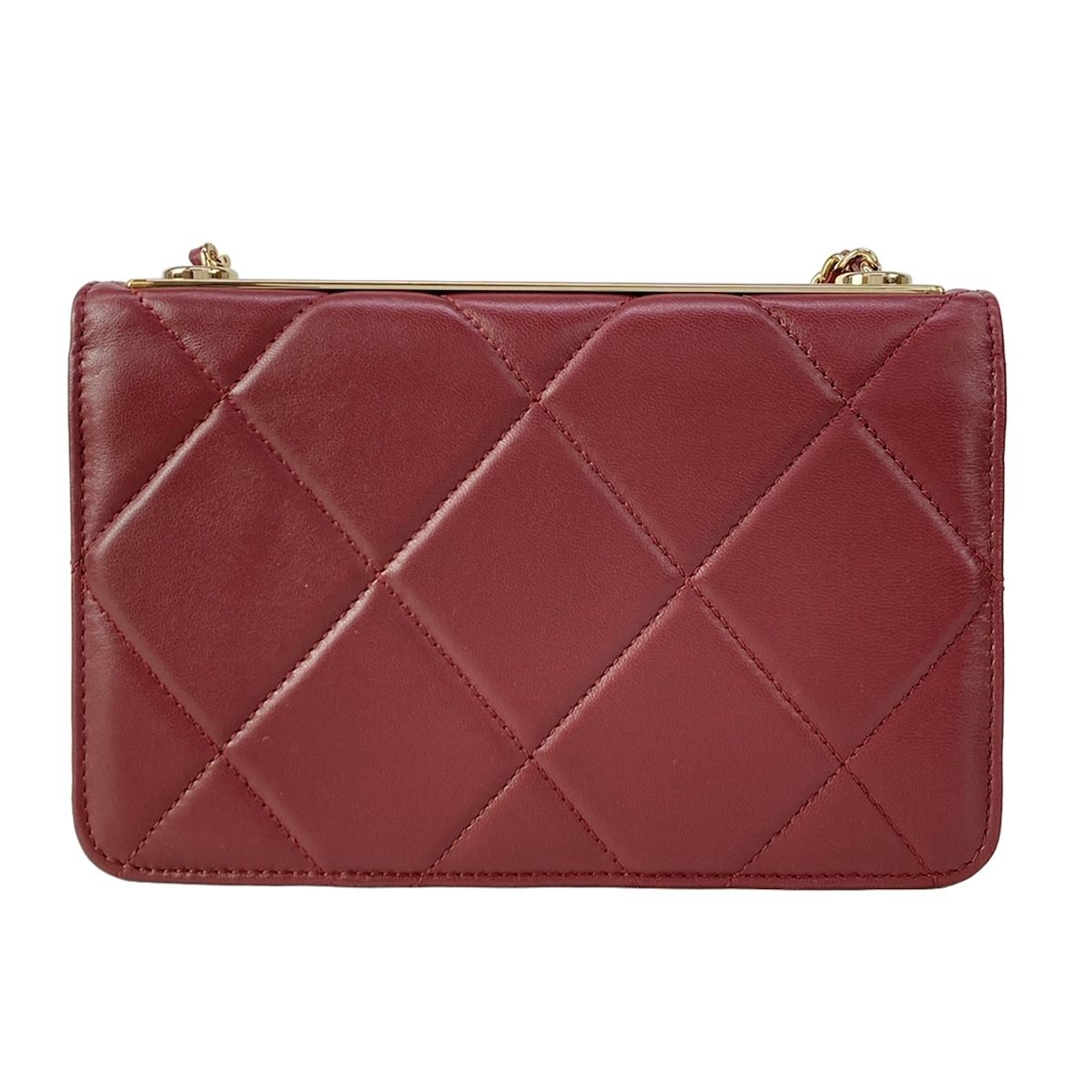 Chanel Wallet Quilted Trendy CC Bordeaux Chain Gold Lambskin Shoulder Bag — view 2
