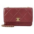 Chanel Wallet Quilted Trendy CC Bordeaux Chain Gold Lambskin Shoulder Bag