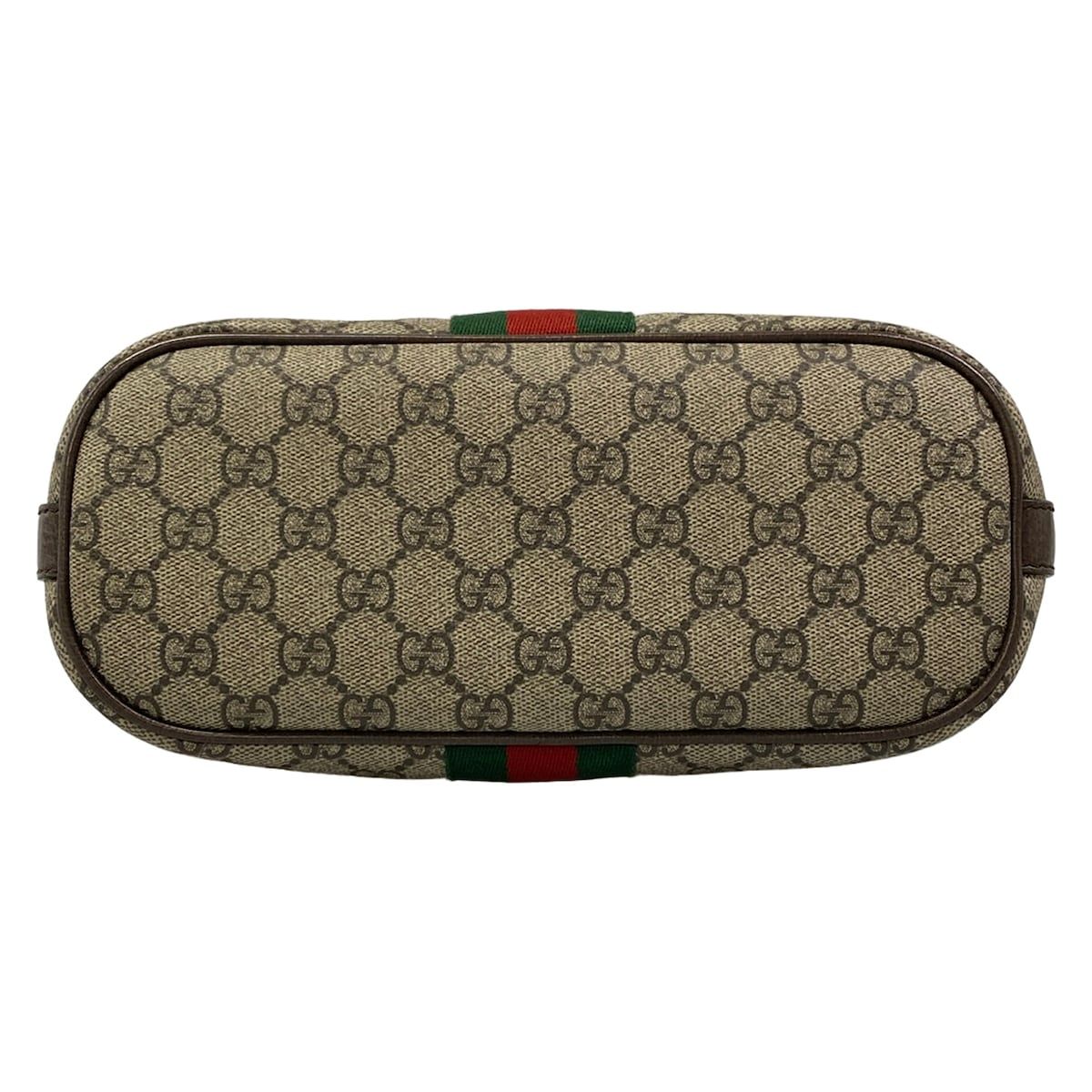 Gucci Shoulder Bag Ophidia Beige Dark Brown Leather — view 5
