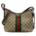 Gucci Shoulder Bag Ophidia Beige Dark Brown Leather