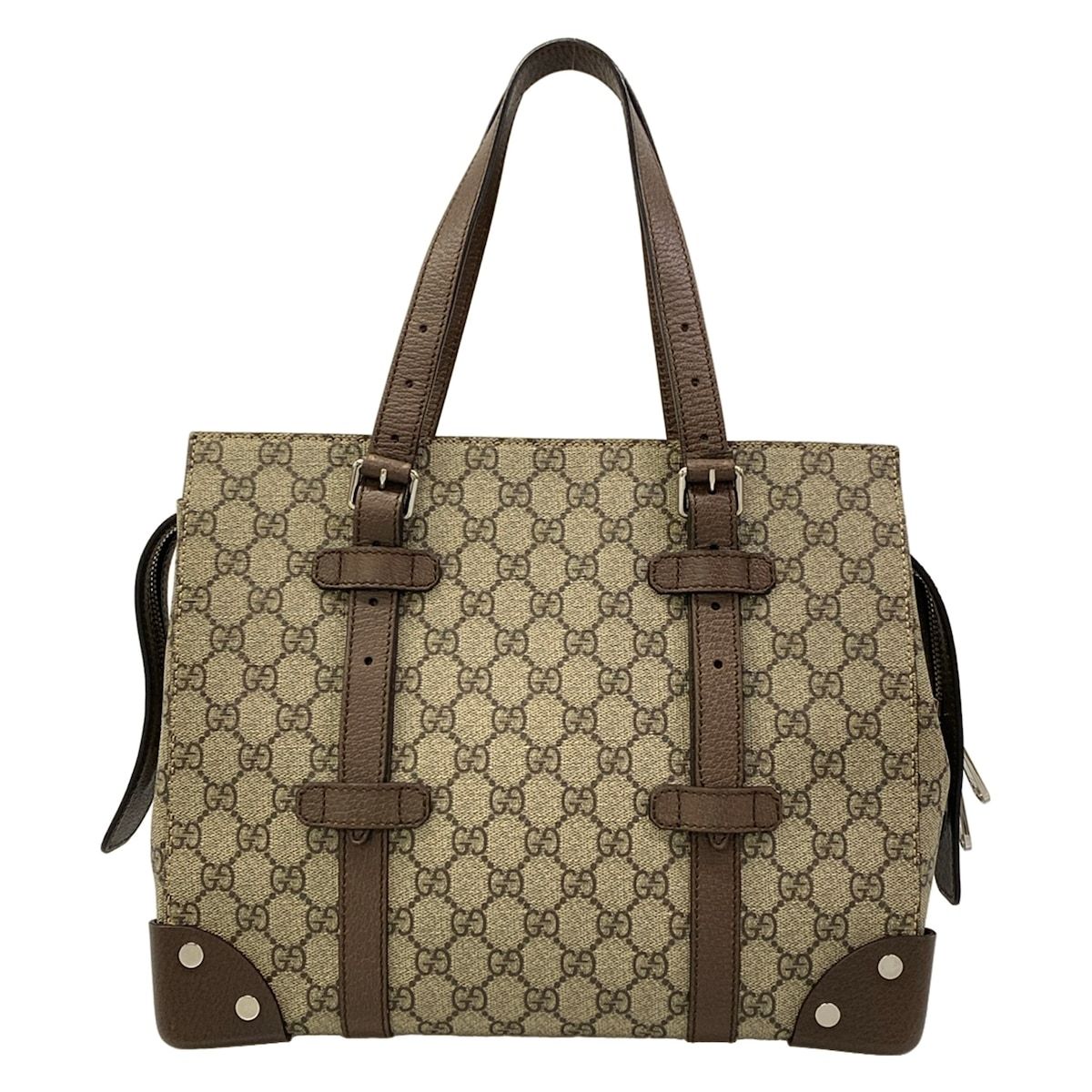 Gucci Handbag Beige Dark Brown Leather — view 3