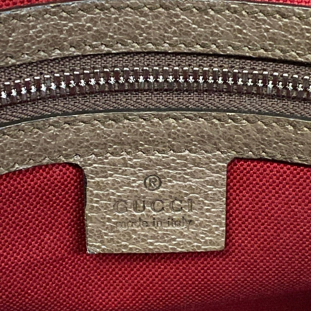 Gucci Handbag Beige Dark Brown Leather — view 8