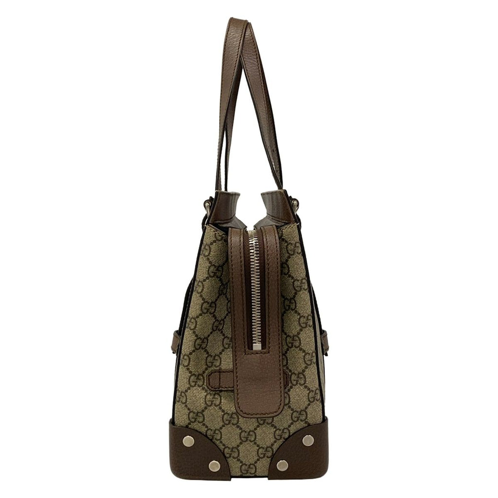 Gucci Handbag Beige Dark Brown Leather — view 4