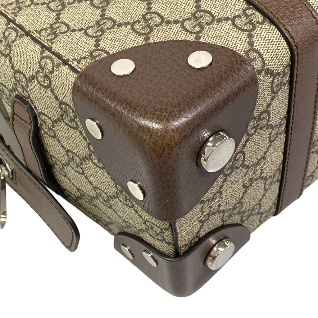 Gucci Handbag Beige Dark Brown Leather — view 6