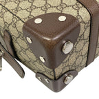 Gucci Handbag Beige Dark Brown Leather — view 6