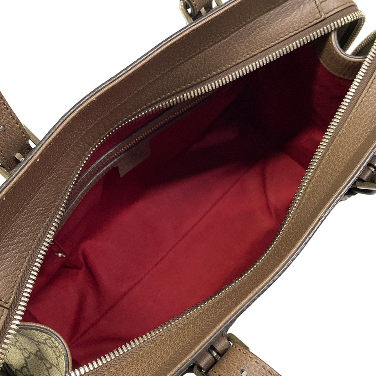 Gucci Handbag Beige Dark Brown Leather — view 7