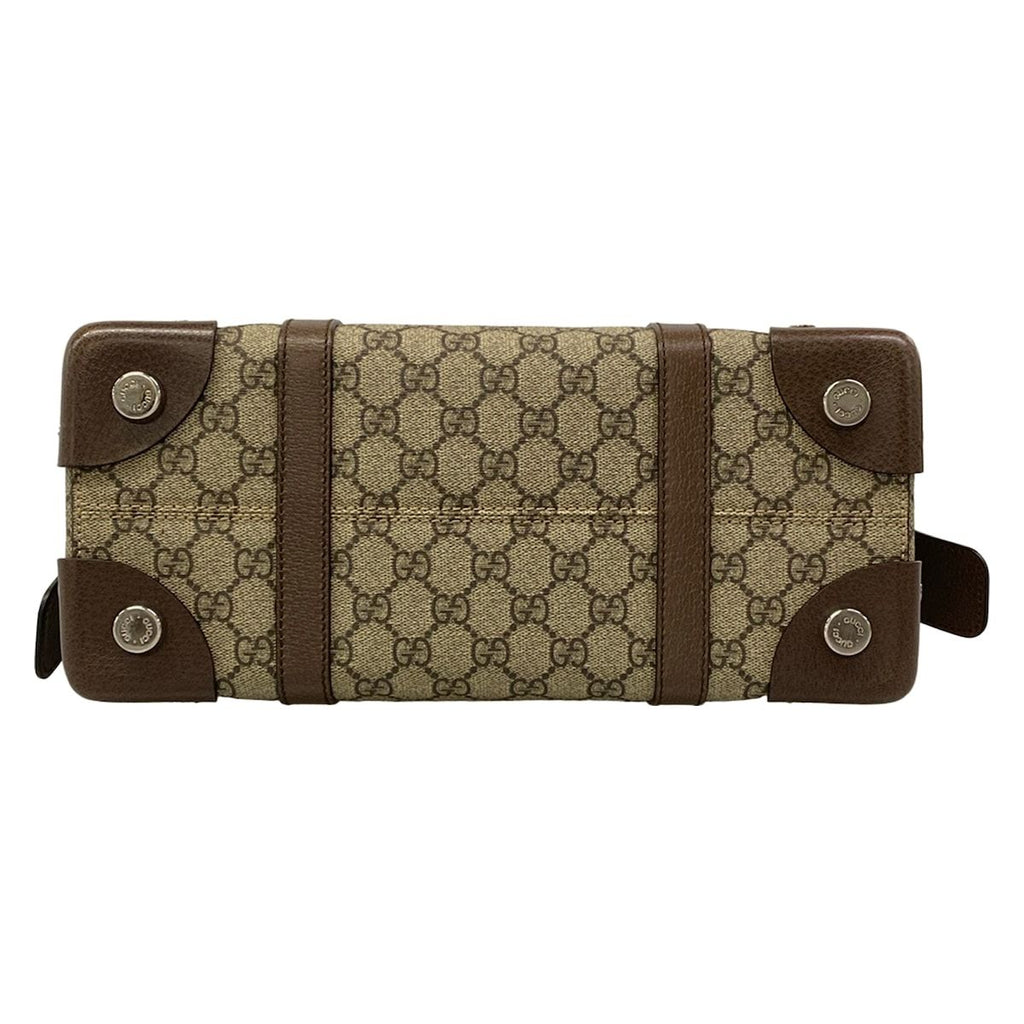 Gucci Handbag Beige Dark Brown Leather — view 5