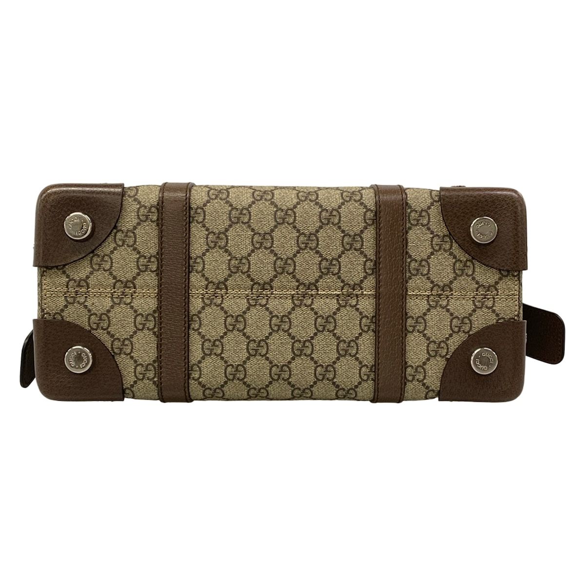 Gucci Handbag Beige Dark Brown Leather — view 5