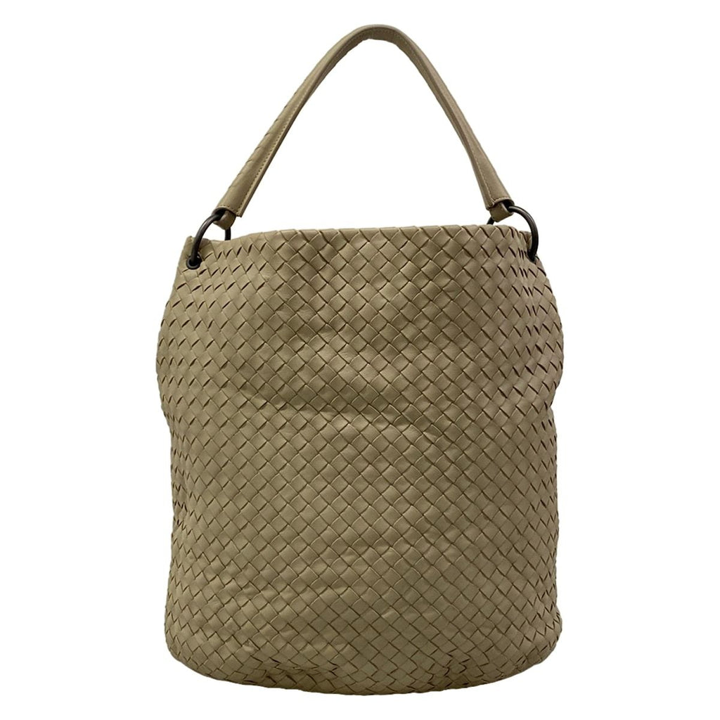 Bottega Veneta Shoulder Bag Intrecciato Greige Leather — view 3