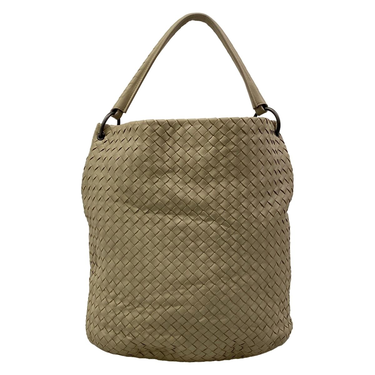 Bottega Veneta Shoulder Bag Intrecciato Greige Leather — view 3