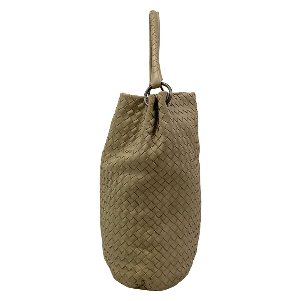 Bottega Veneta Shoulder Bag Intrecciato Greige Leather — view 4