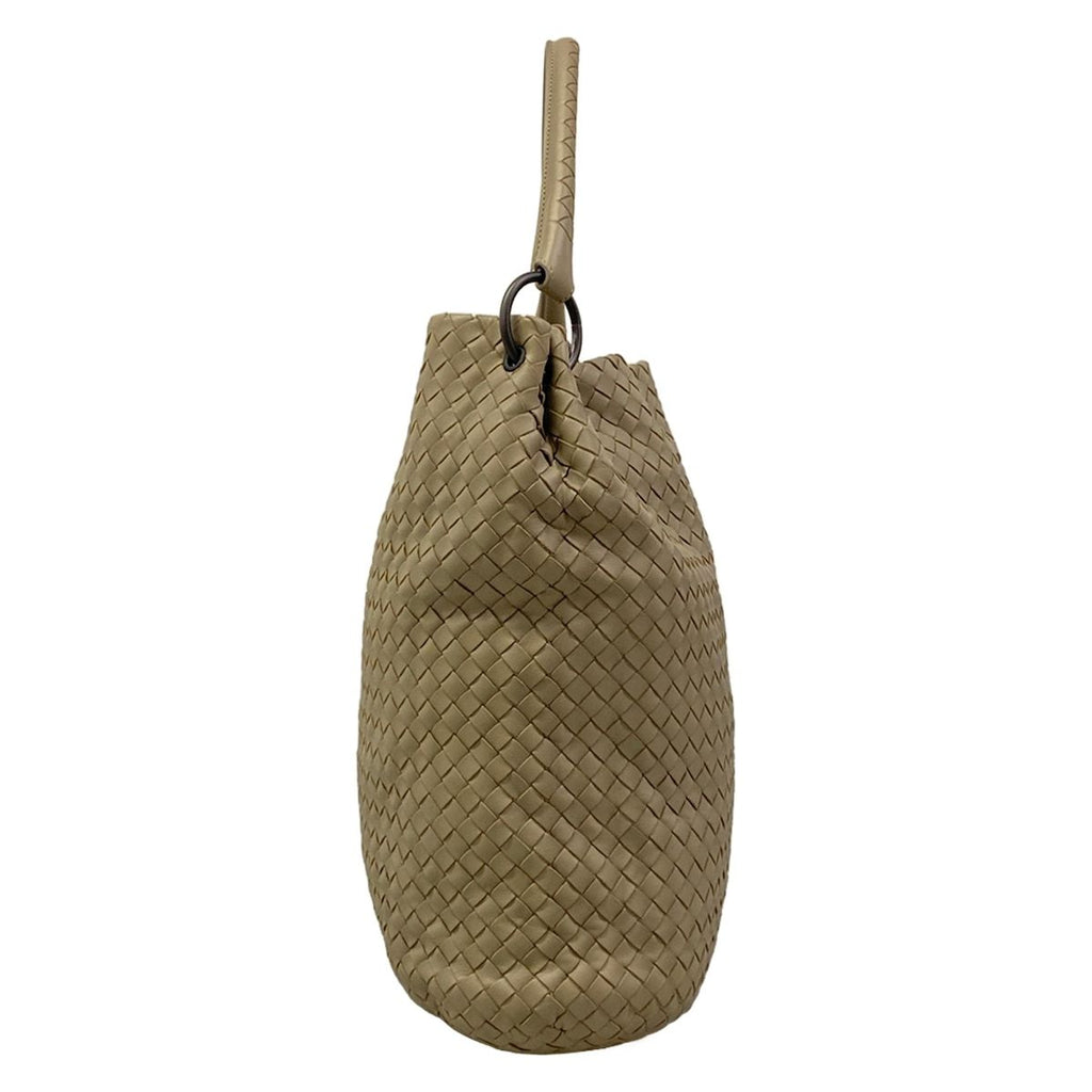 Bottega Veneta Shoulder Bag Intrecciato Greige Leather — view 2
