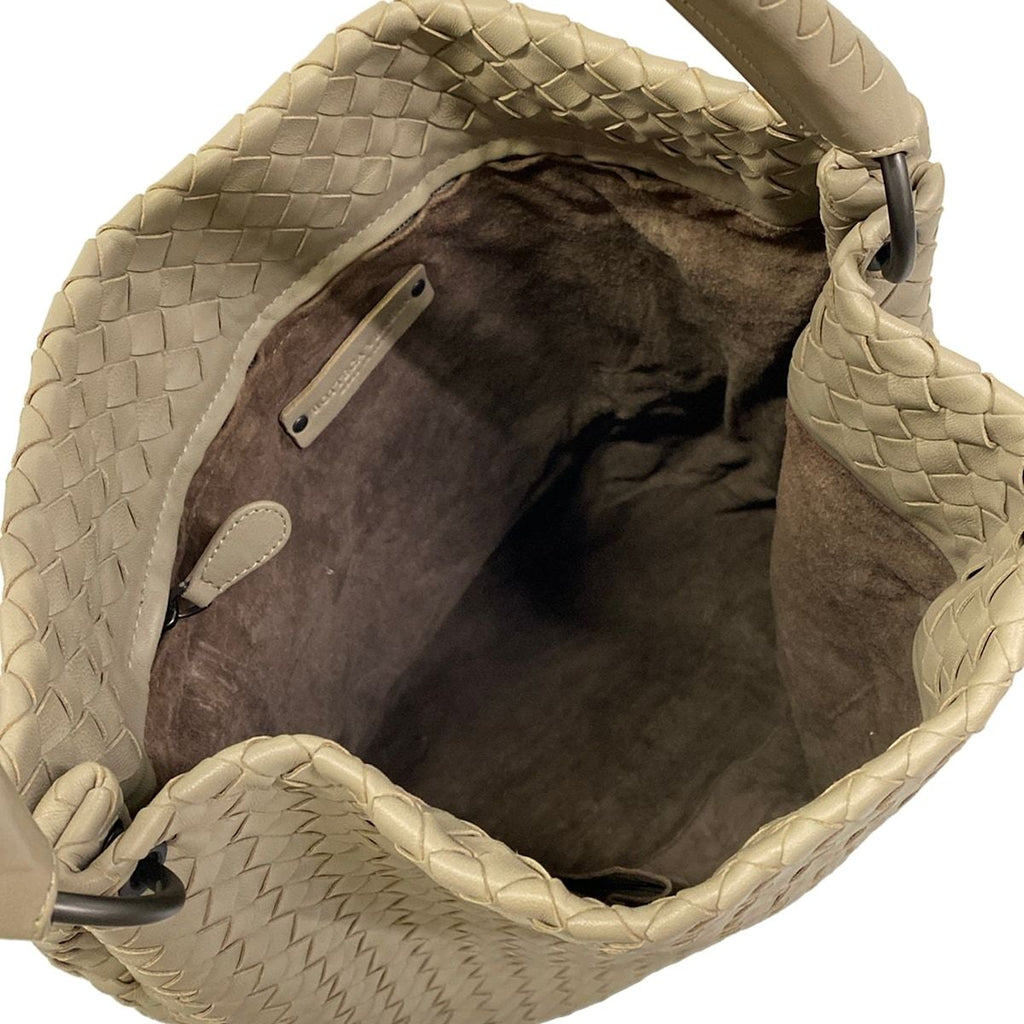 Bottega Veneta Shoulder Bag Intrecciato Greige Leather — view 7