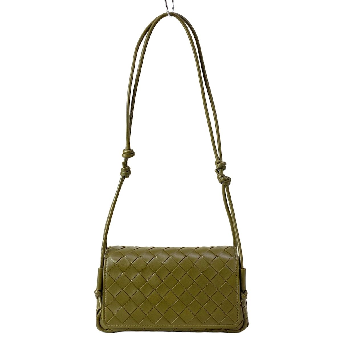 Bottega Veneta Shoulder Bag Intrecciato Khaki Leather