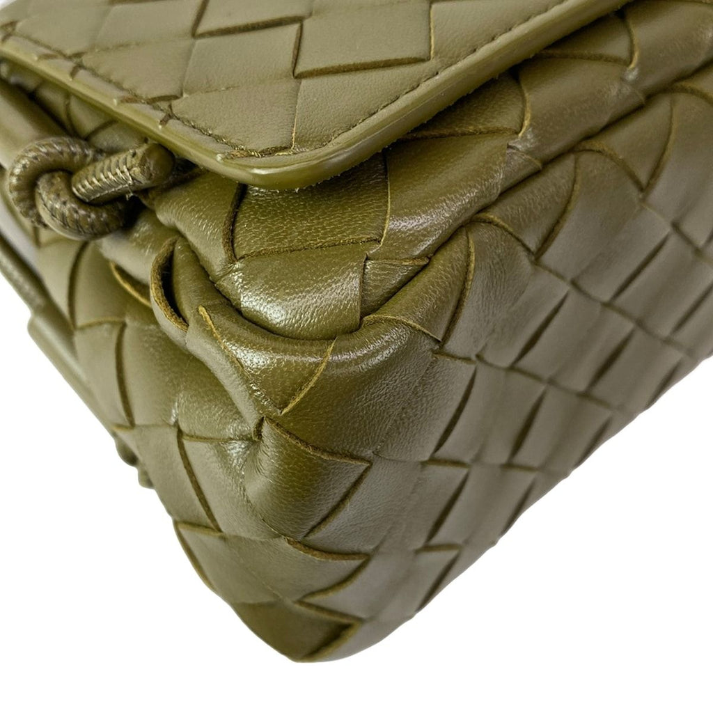 Bottega Veneta Shoulder Bag Intrecciato Khaki Leather — view 7