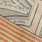 Hermes Shawl Carre 140 Beige Orange Multi Grand Theater Nouveau Cashmere Silk — view 2