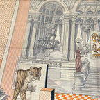 Hermes Shawl Carre 140 Beige Orange Multi Grand Theater Nouveau Cashmere Silk — view 5
