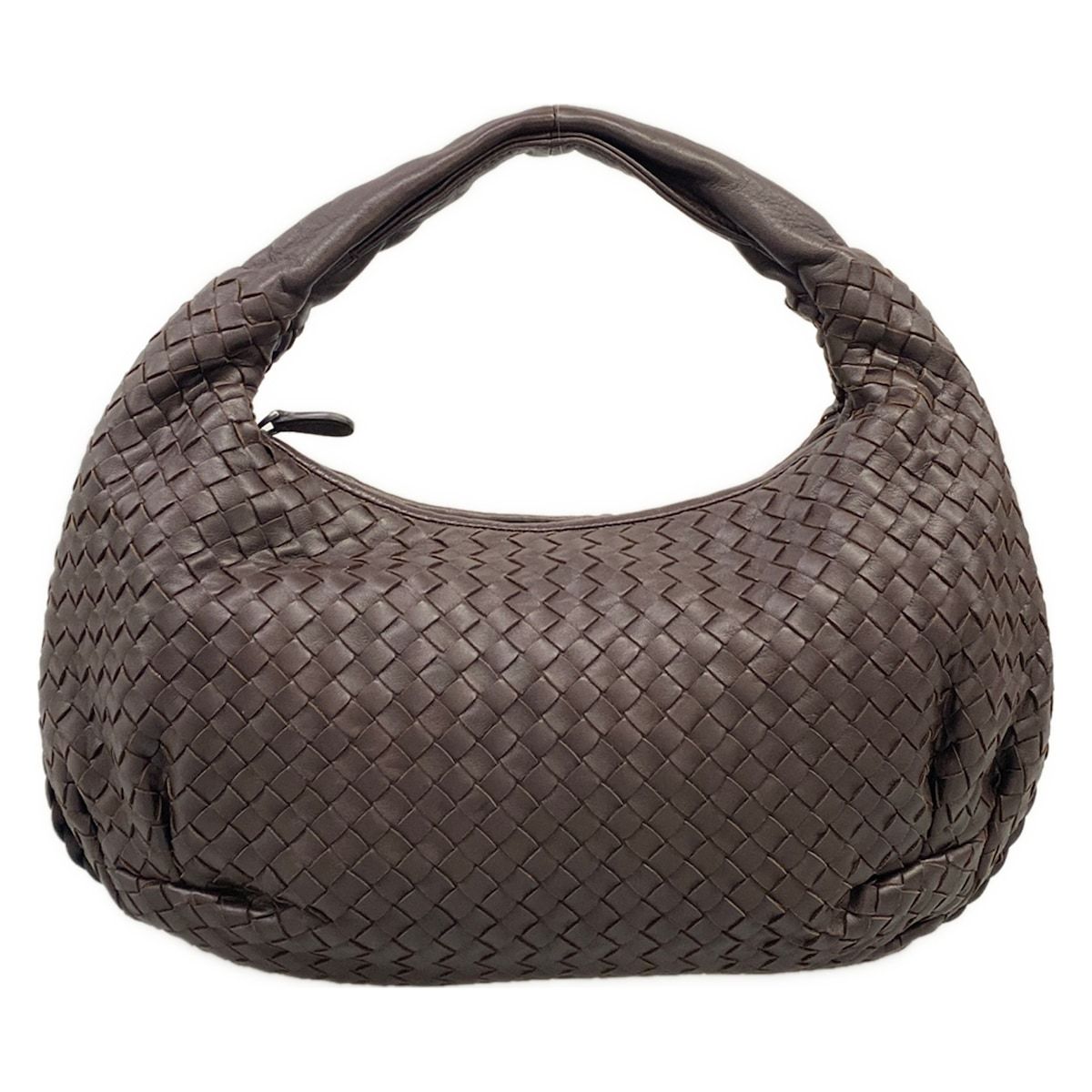 Bottega Veneta Handbag Intrecciato Dark Brown Leather