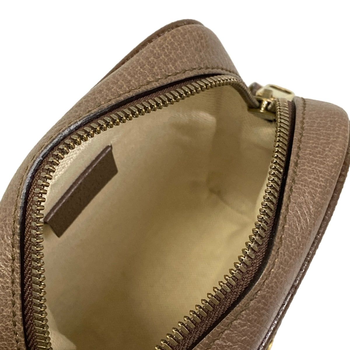 Gucci Shoulder Bag Ophidia Beige Dark Brown Leather — view 7