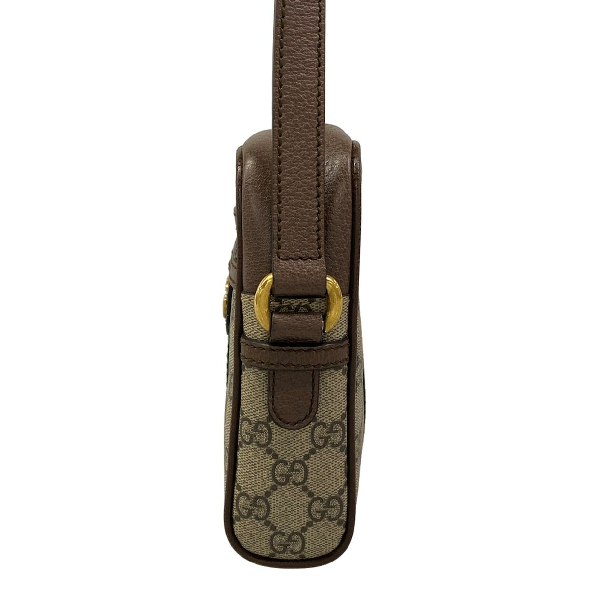Gucci Shoulder Bag Ophidia Beige Dark Brown Leather — view 4