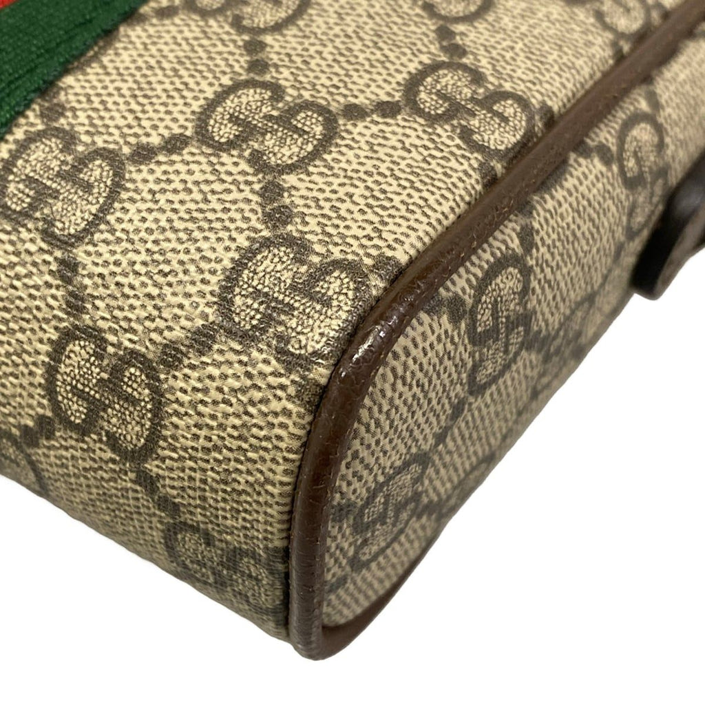 Gucci Shoulder Bag Ophidia Beige Dark Brown Leather — view 6