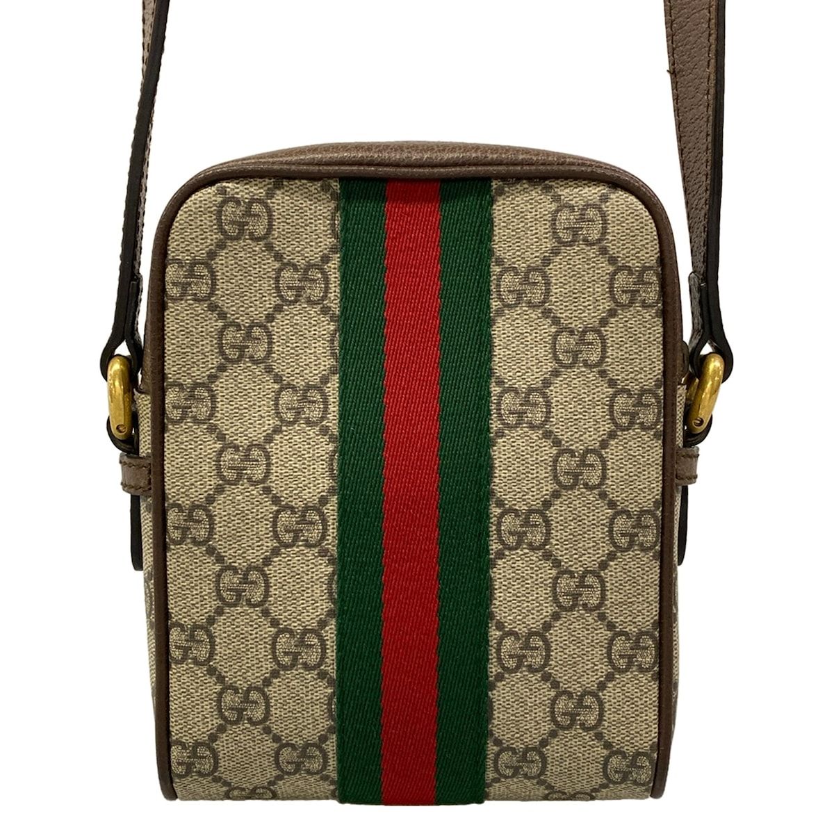 Gucci Shoulder Bag Ophidia Beige Dark Brown Leather — view 3