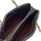Chanel Tote Bag V-stitch Navy Chain Shoulder Vintage Gold Leather — view 7