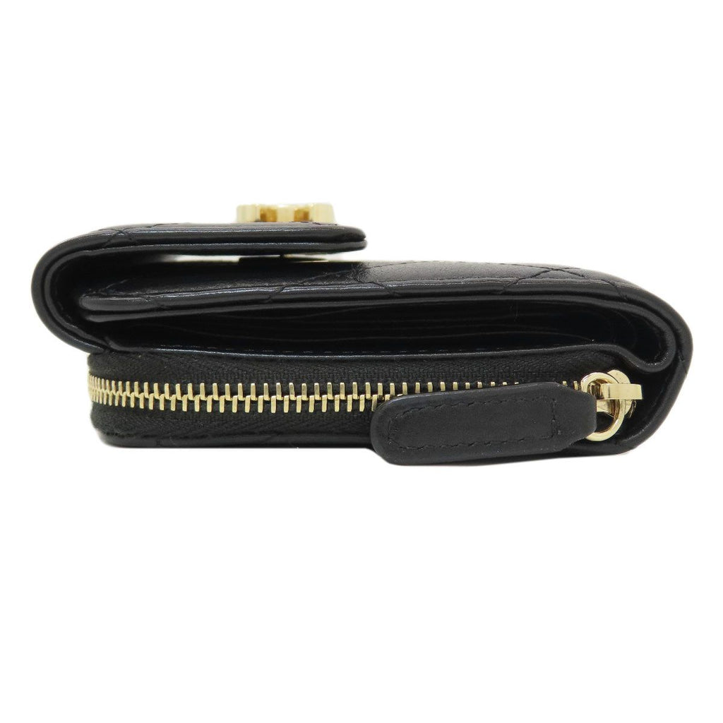 Chanel CC Logo Quilted Gold Bifold Wallet Calfskin — view 3