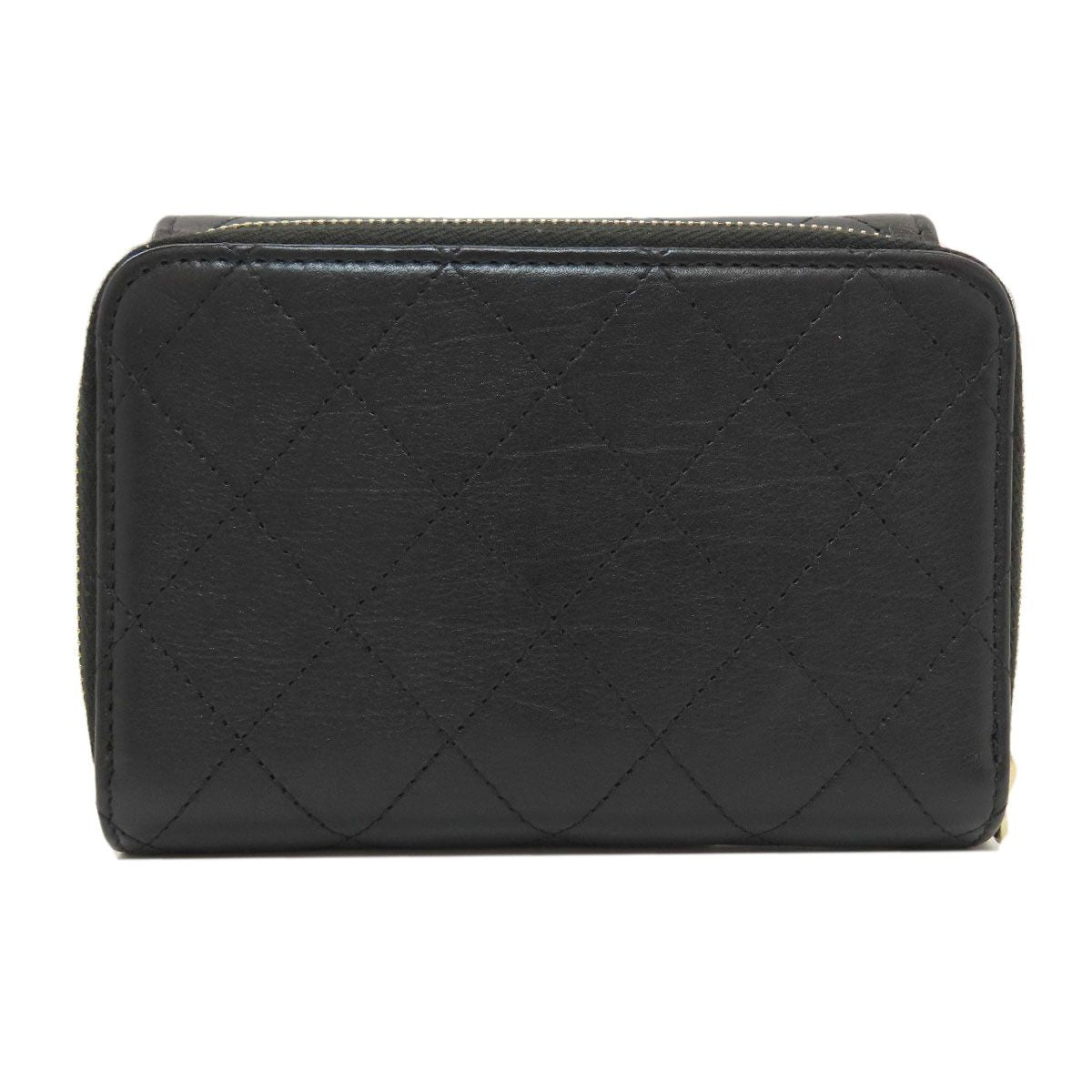 Chanel CC Logo Quilted Gold Bifold Wallet Calfskin — view 2