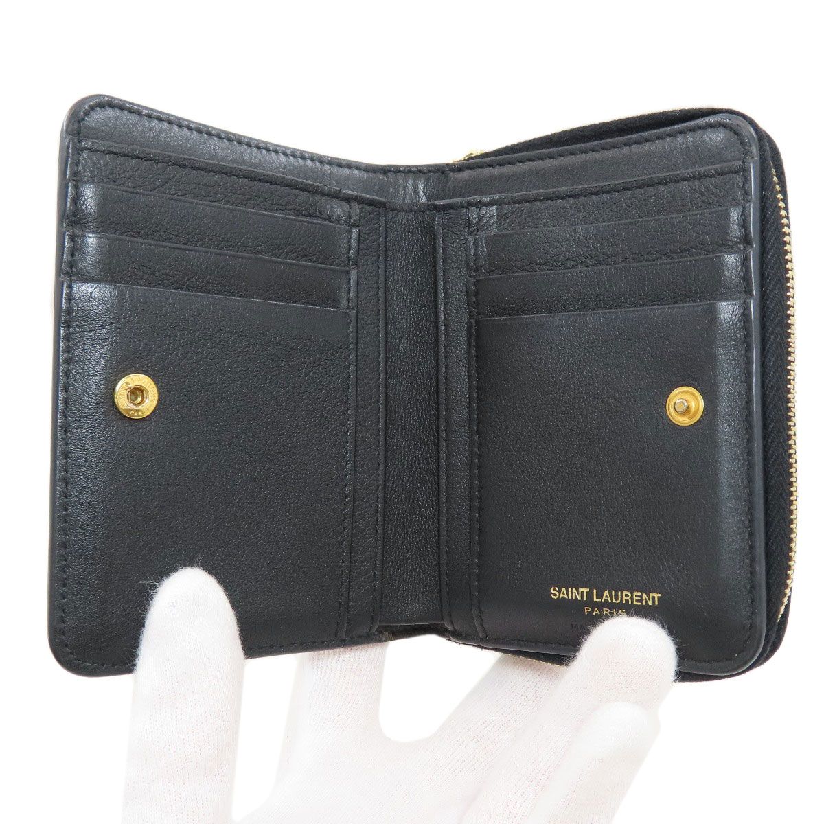 Saint Laurent Cassandra Bifold Wallet Calfskin — view 4