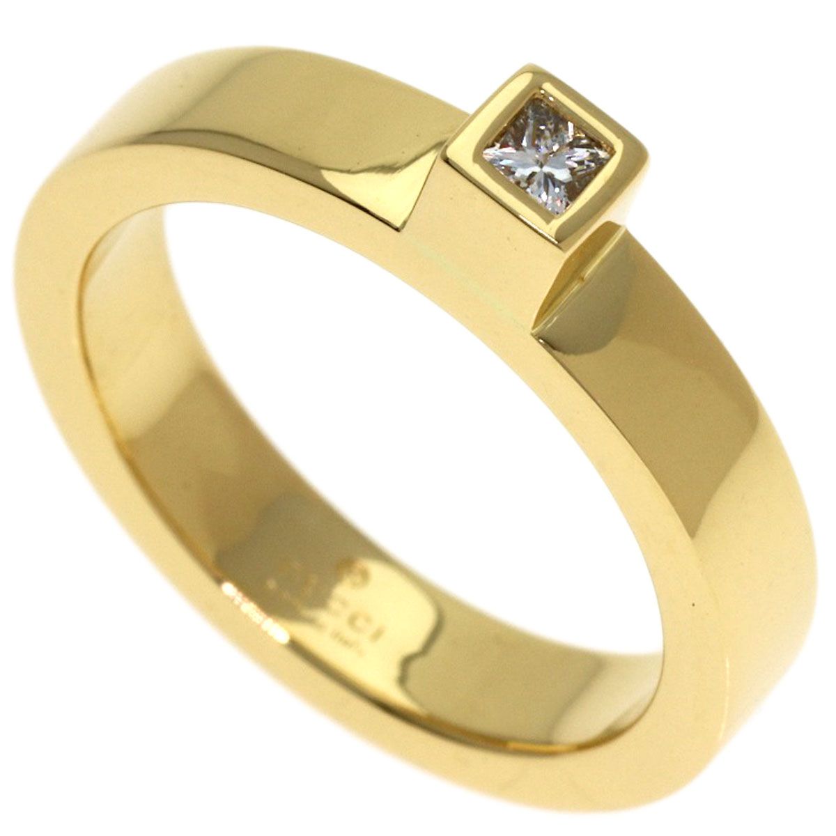 Gucci Square Diamond Ring 18k Yellow Gold