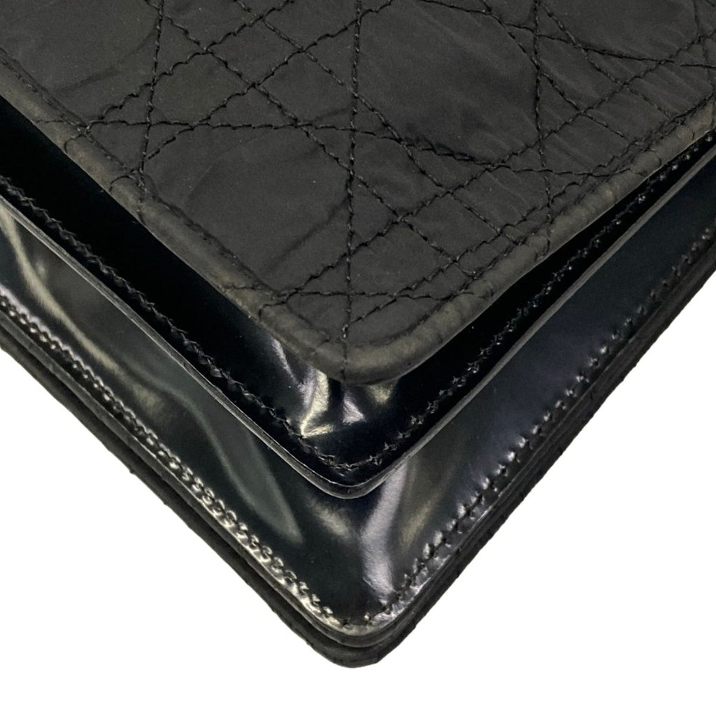Dior Shoulder Bag Cannage Stitch Black Brown Plastic Chain — view 6