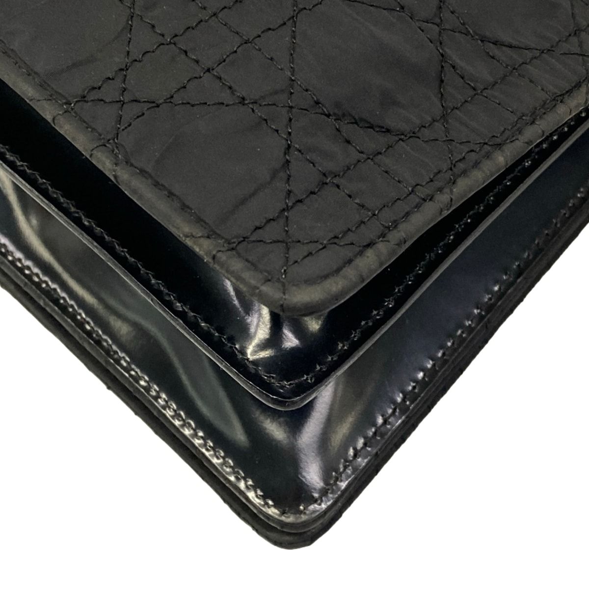 Dior Shoulder Bag Cannage Stitch Black Brown Plastic Chain — view 6
