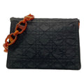 Dior Shoulder Bag Cannage Stitch Black Brown Plastic Chain