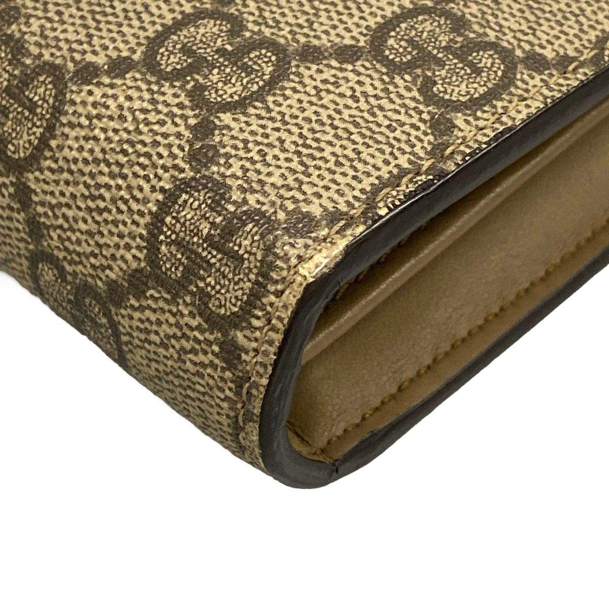 Gucci Wallet Dionysus GG Supreme Dark Brown Beige Chain Leather Shoulder Bag — view 7