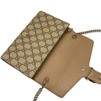 Gucci Wallet Dionysus GG Supreme Dark Brown Beige Chain Leather Shoulder Bag — view 3