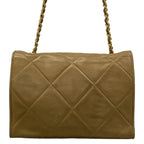 Chanel Shoulder Bag Quilted Beige Chain Gold CC Logo Lambskin — view 3