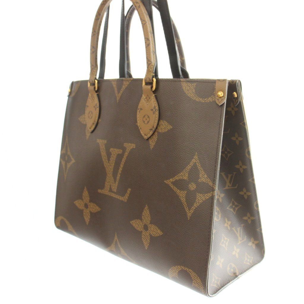 Louis Vuitton On The Go MM Monogram Giant Reverse Canvas Tote Bag Hand Double — view 2