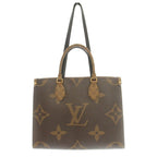 Louis Vuitton On The Go MM Monogram Giant Reverse Canvas Tote Bag Hand Double