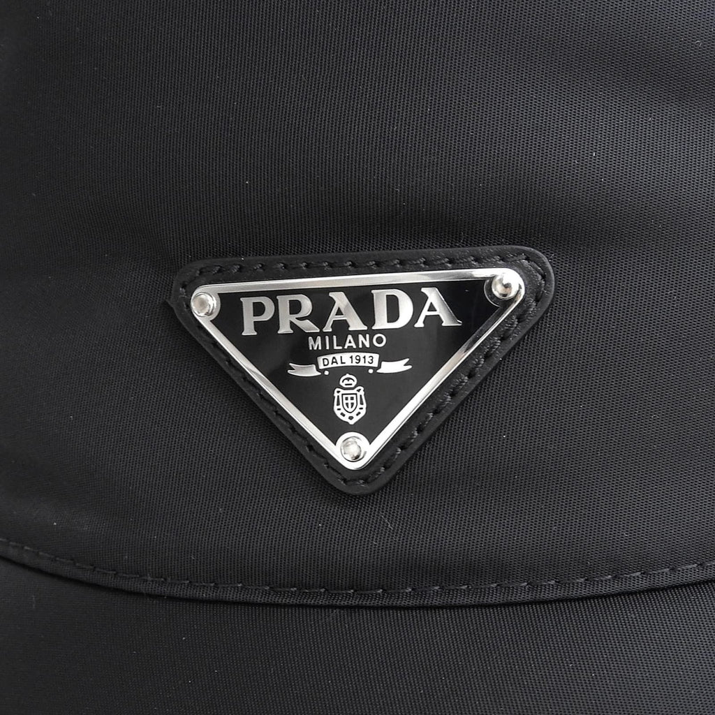 Prada Fur Re-Nylon Bucket Hat Black — view 6